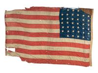 [CIVIL WAR]. 37-star American flag with provenance from the family of Civil War soldier Samuel Clary. [Ca 1867-1877].