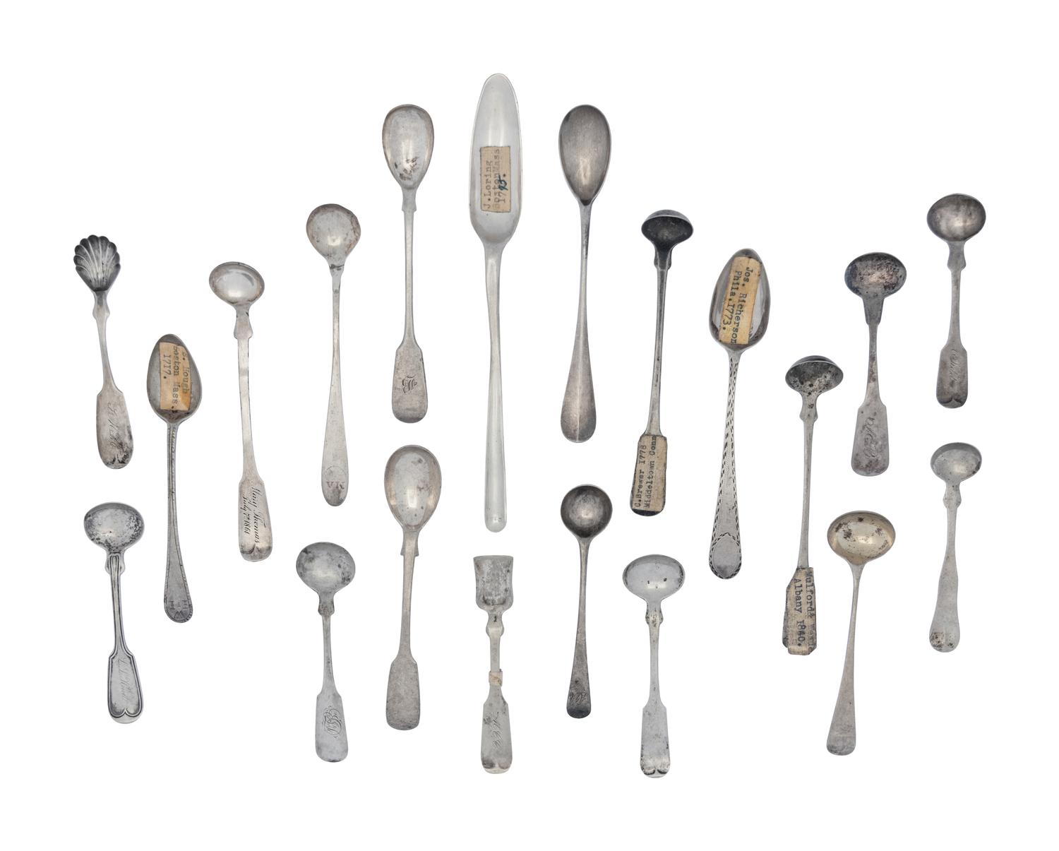 A Collection of American Silver Flatware Articles