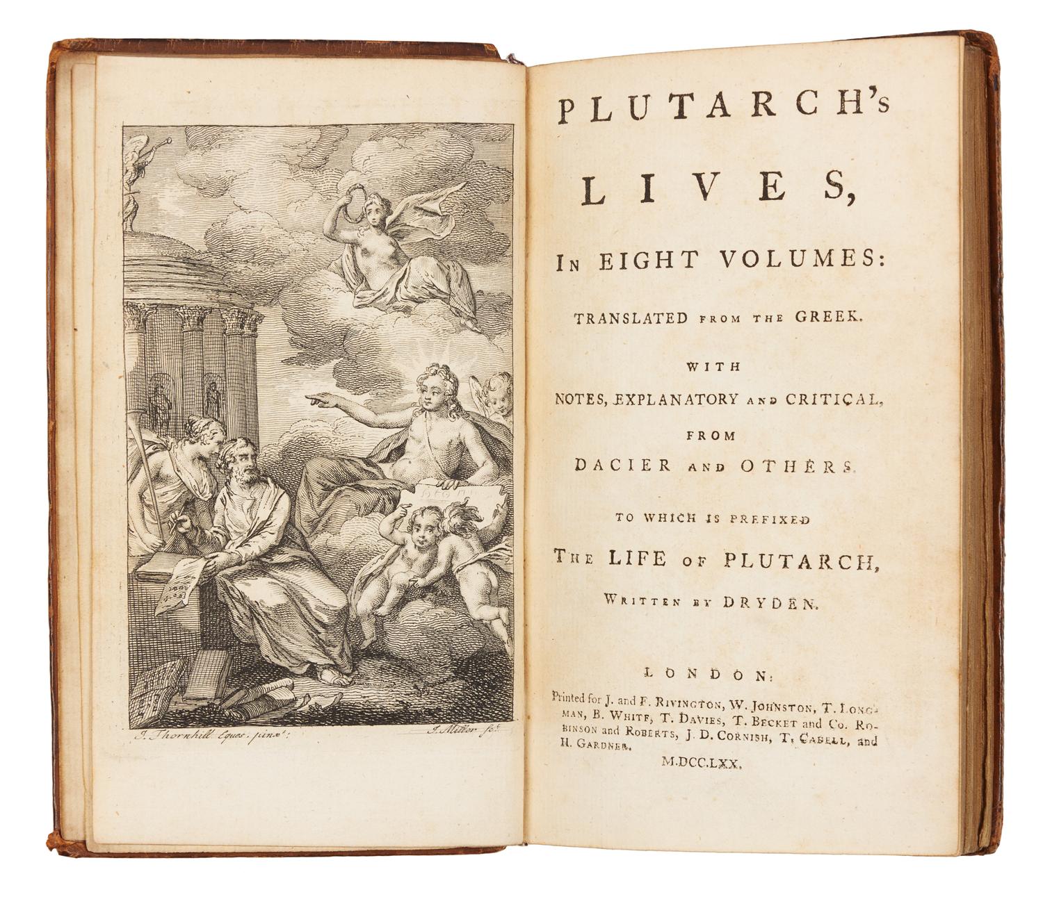 Plutarch's Lives, in Eight Volumes: Translated from the Greek...[including] The Life of Plutarch, Written by Dryden. London, 1770-1771.