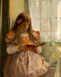 A Young Girl Reading by the Window