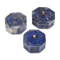 Three Lapis Lazuli Octagonal Boxes