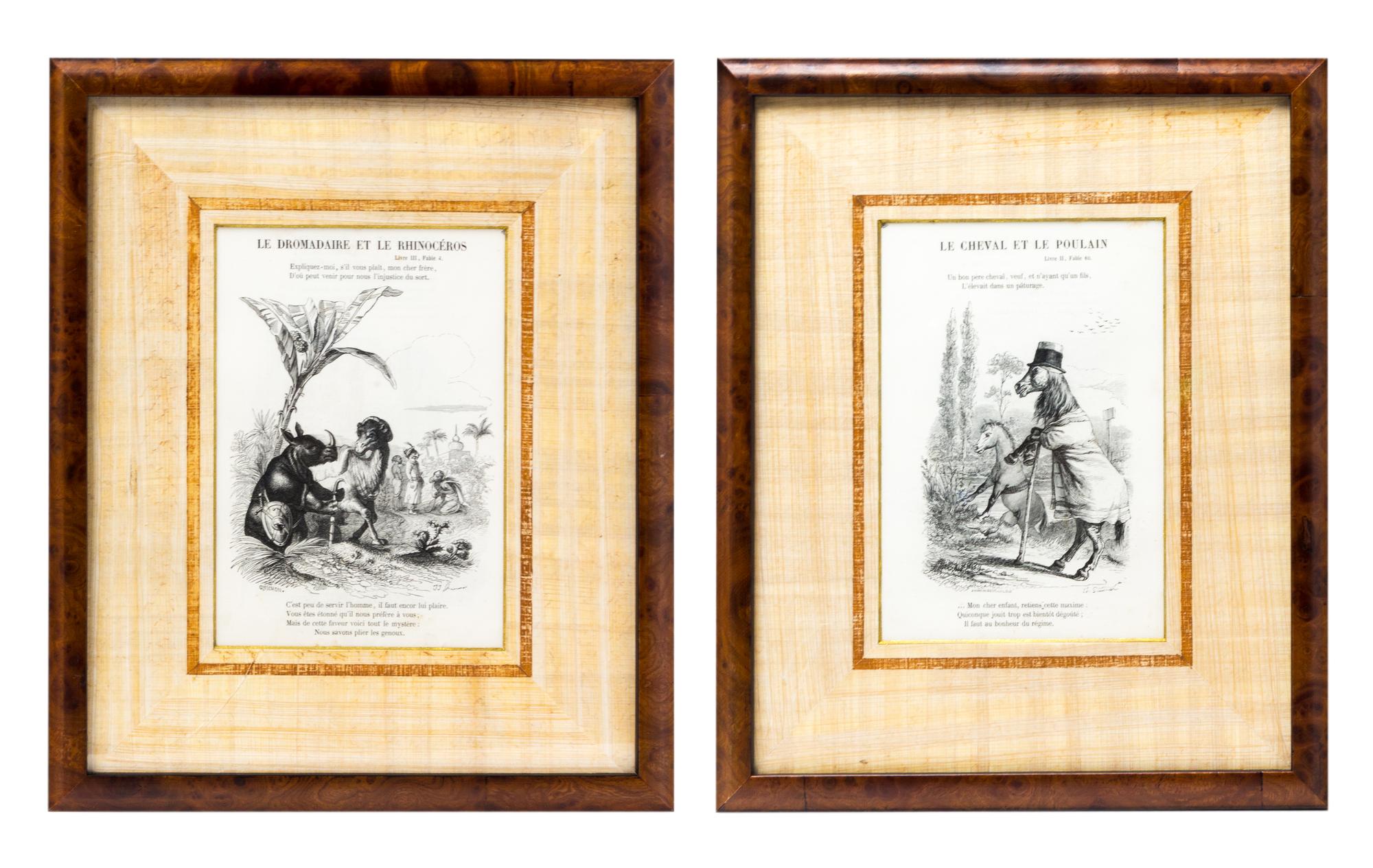 A Set of Eight French Children's Book Illustrations, , depicting various nursery tales.