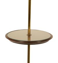 A Brass Floor Lamp with Mahogany Shelf
