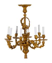 A Gilt Bronze Eight-Light Chandelier