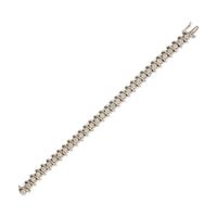 Diamond and White Gold Line Bracelet