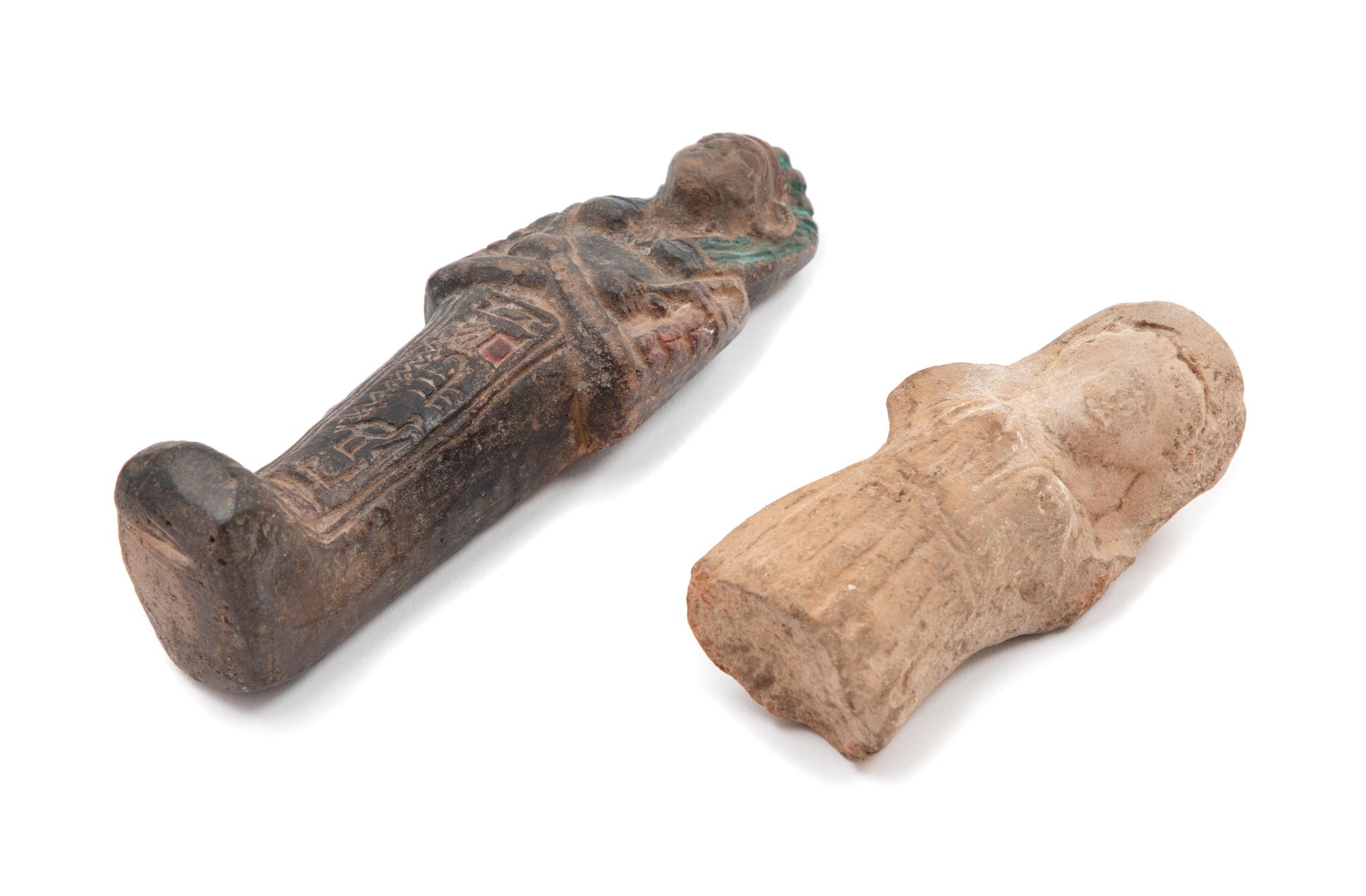 An Egyptian Faience Ushabti Height of taller 5 1/2 inches.