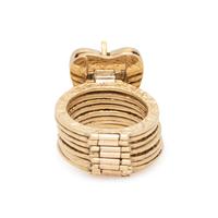 CONVERTIBLE YELLOW GOLD, EMERALD, DIAMOND AND ENAMEL RING/ BRACELET