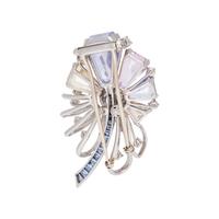 OSCAR HEYMAN, MULTICOLOR SAPPHIRE AND DIAMOND BROOCH