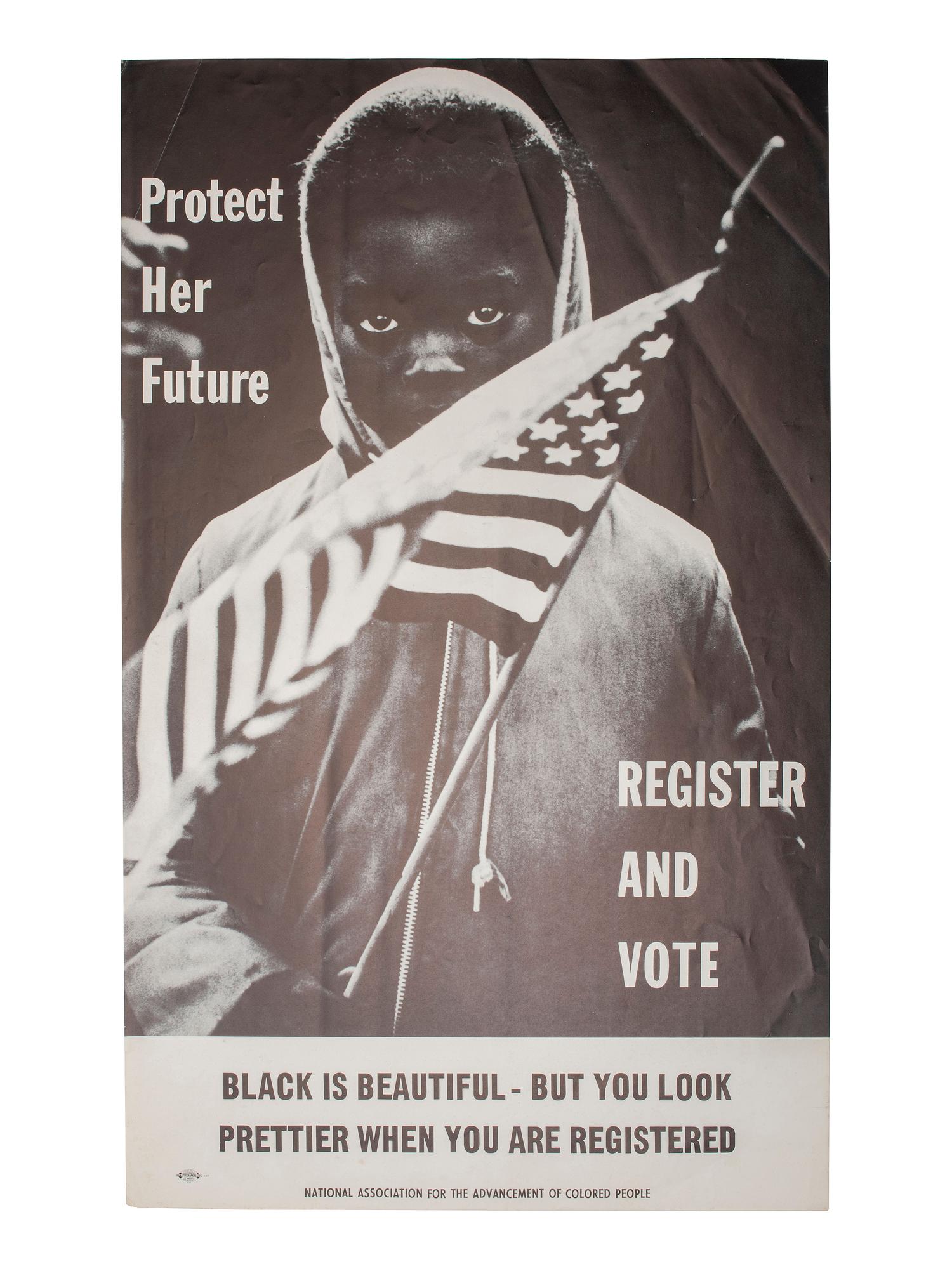 [AFRICAN AMERICANA - CIVIL RIGHTS]. A group of 2 posters issued by the NAACP encouraging voter registration. Ca 1960s.