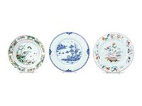 Three Chinese Export Porcelain Plates