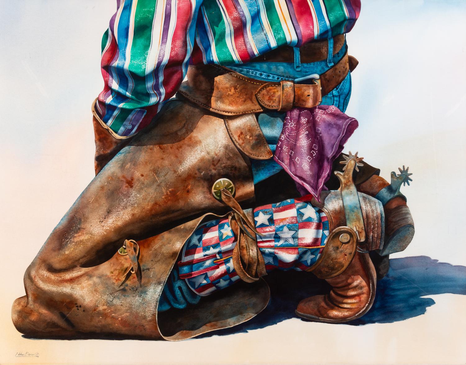 Kneeling Cowboy with Chaps
