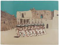 Fritz Scholder, (American, 1937-2005), Kachina Dancers