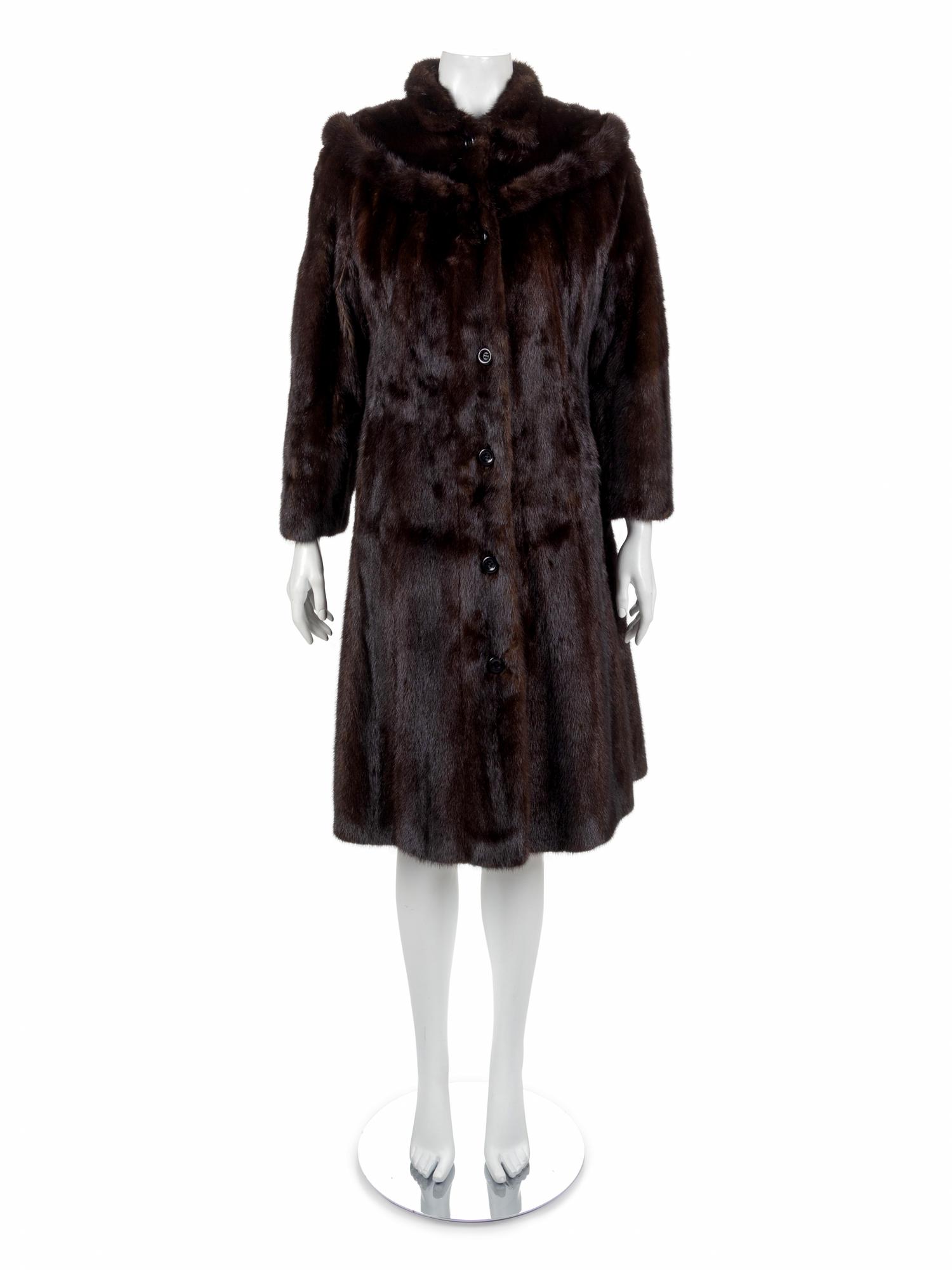 (Do not recommend re-offering) Long Brown Mink Coat, 1970-80s