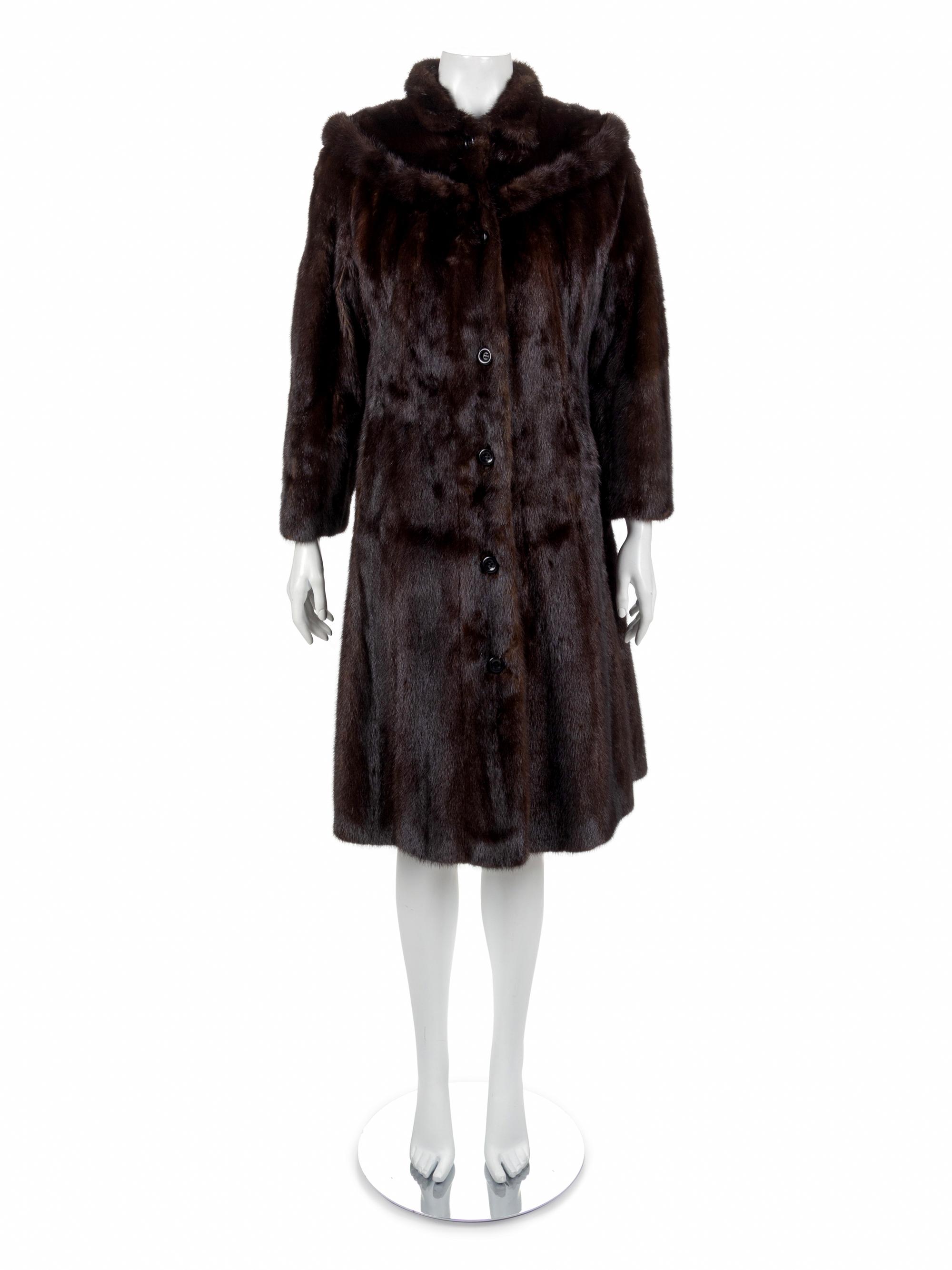 (Do not recommend re-offering) Long Brown Mink Coat, 1970-80s