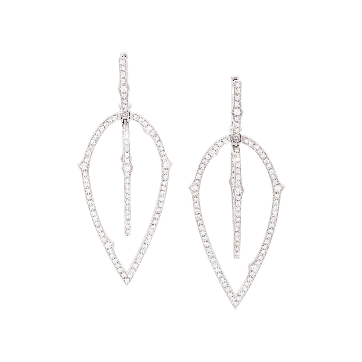 STEVEN WEBSTER, WHITE GOLD AND DIAMOND EARRINGS
