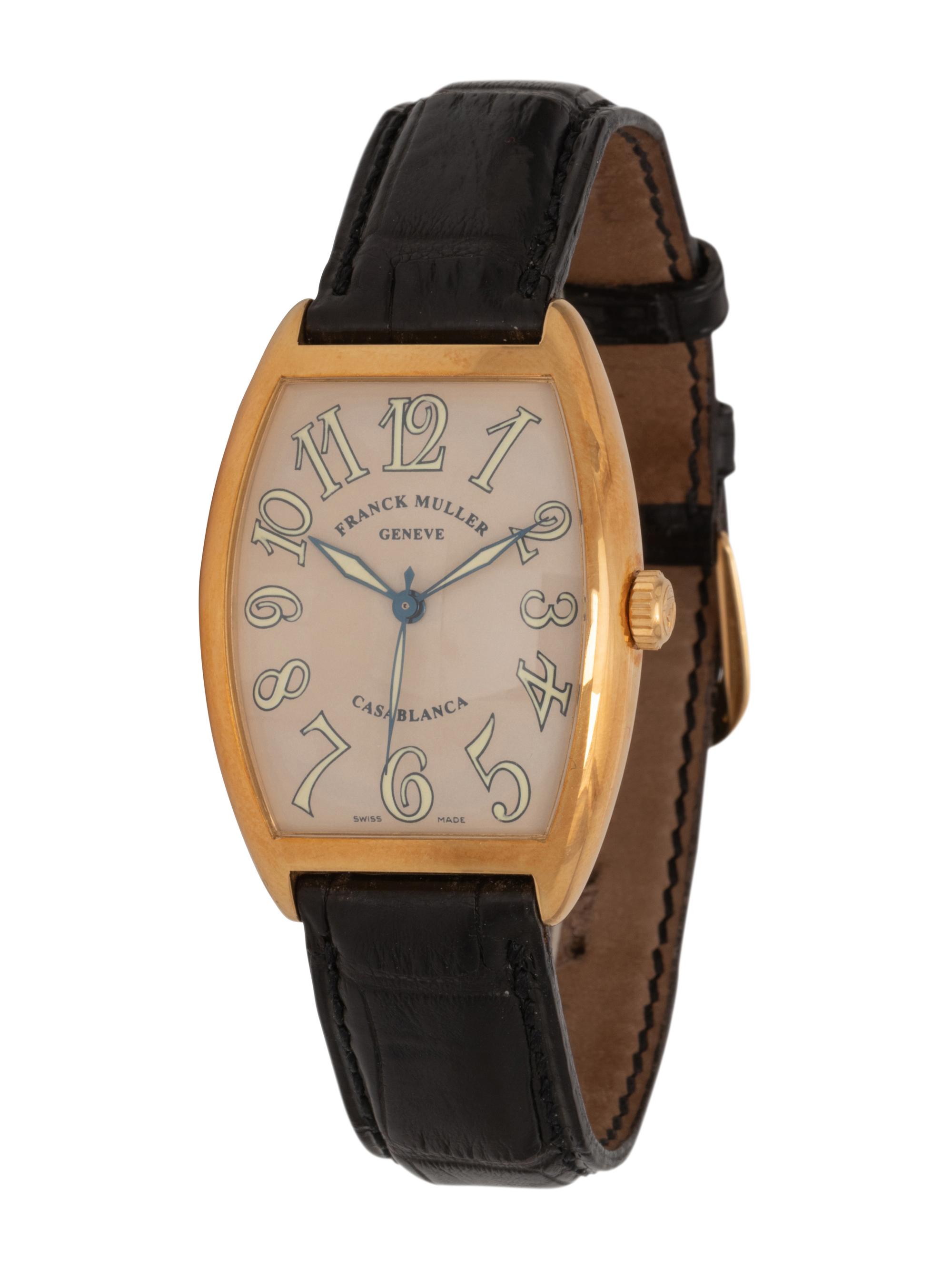 FRANCK MULLER, 18K YELLOW GOLD TONNEAU NO 4 'CASABLANCA' WATCH