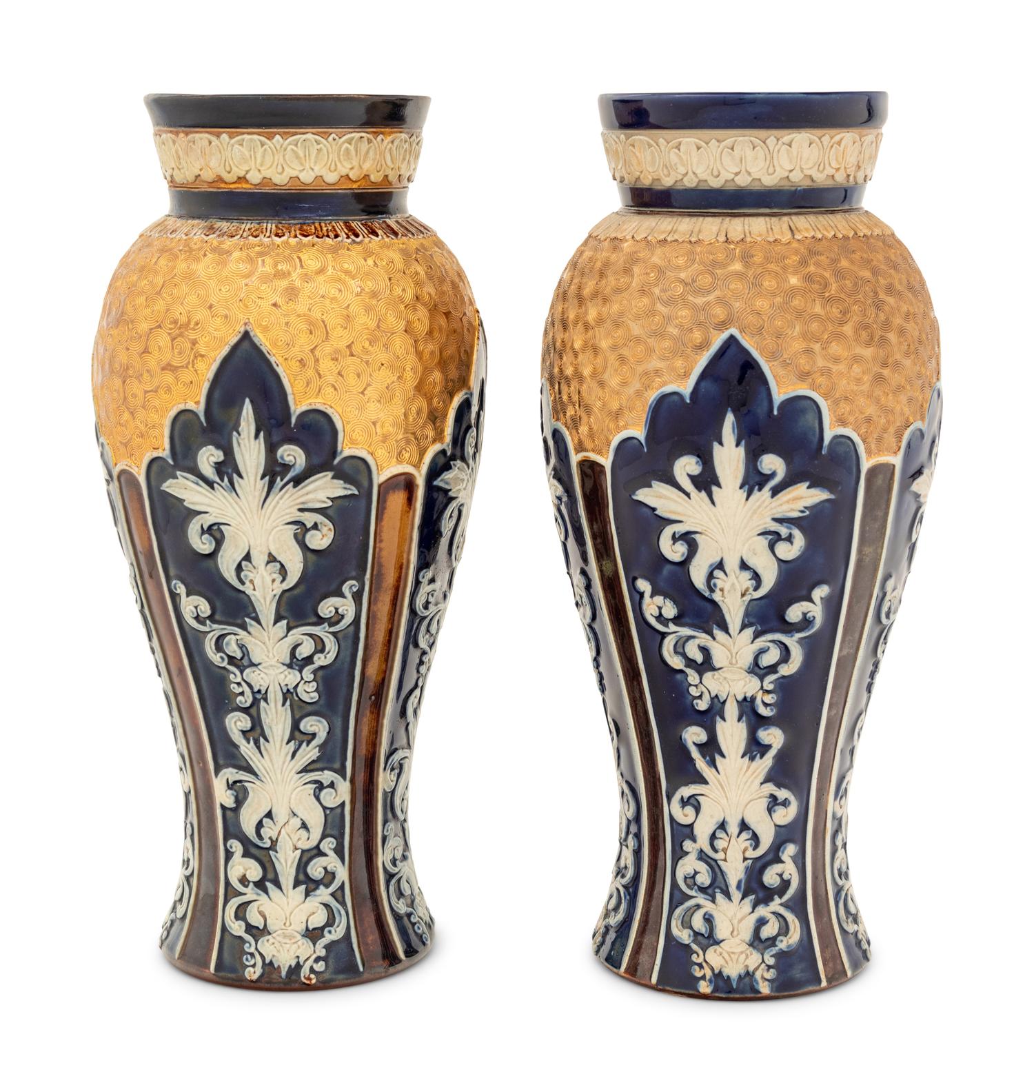 A Pair of Royal Doulton Pottery Vases