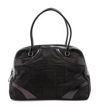 A Prada Black Quilted Nylon and Leather Bowler Bag,