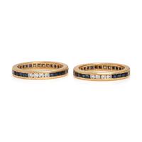 Pair of Sapphire and Diamond Eternity Bands