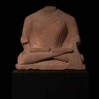 OVER LIFE-SIZED SCULPTURE OF BUDDHA Mathura, Kushana Period 1st-2nd Century AD