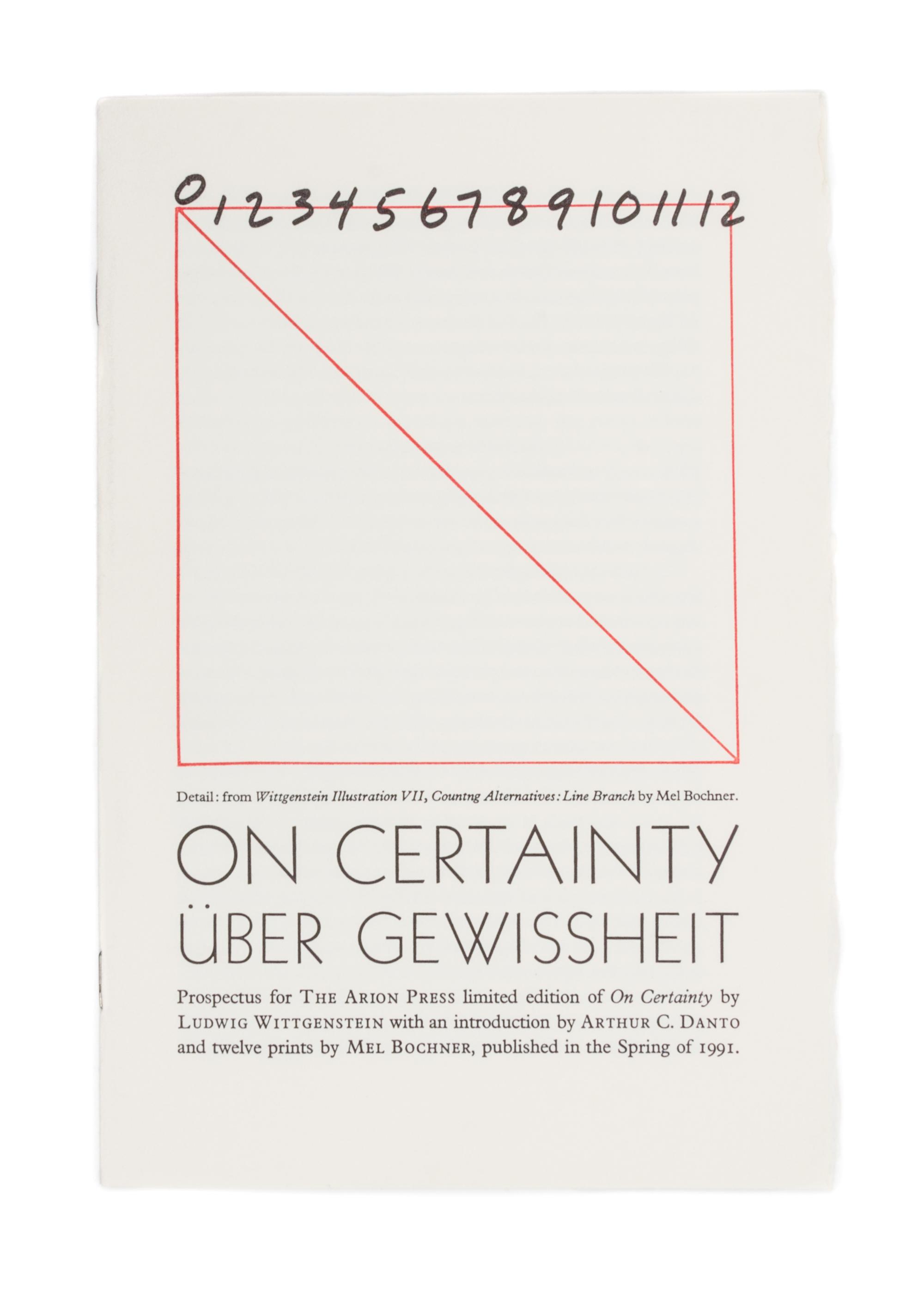 WITTGENSTEIN, LUDWIG On Certainty, 1991. Limited