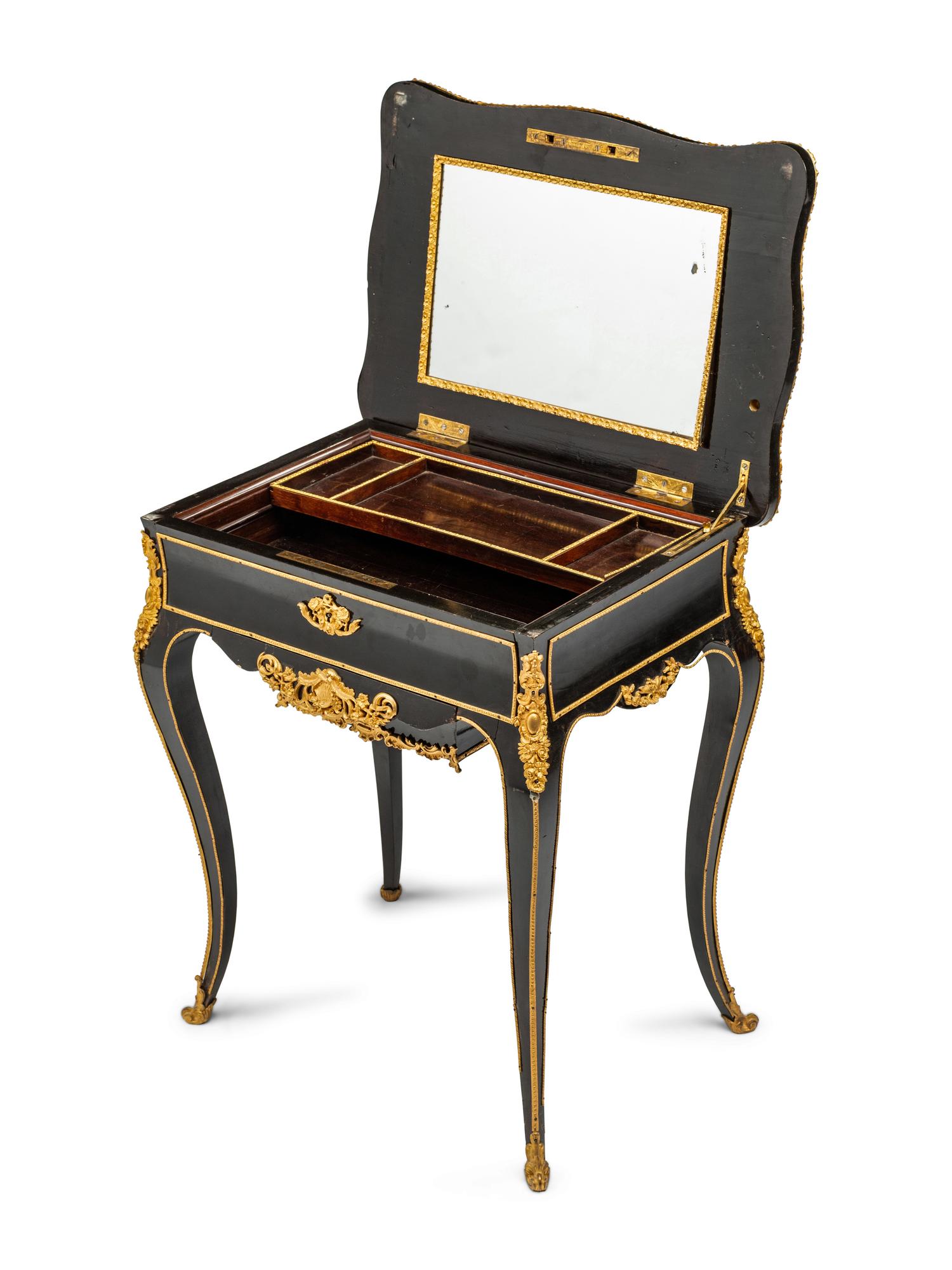 A Napoleon III Gilt Bronze Mounted Boulle Marquetry Dressing Table