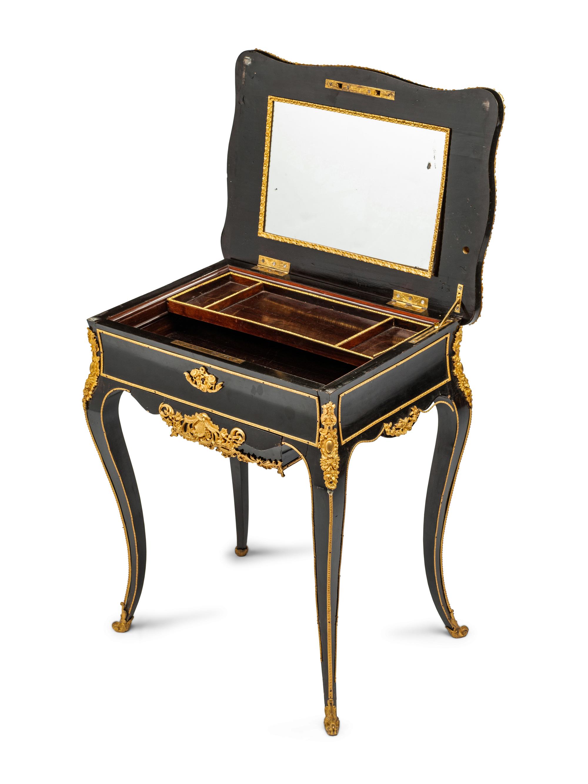 A Napoleon III Gilt Bronze Mounted Boulle Marquetry Dressing Table