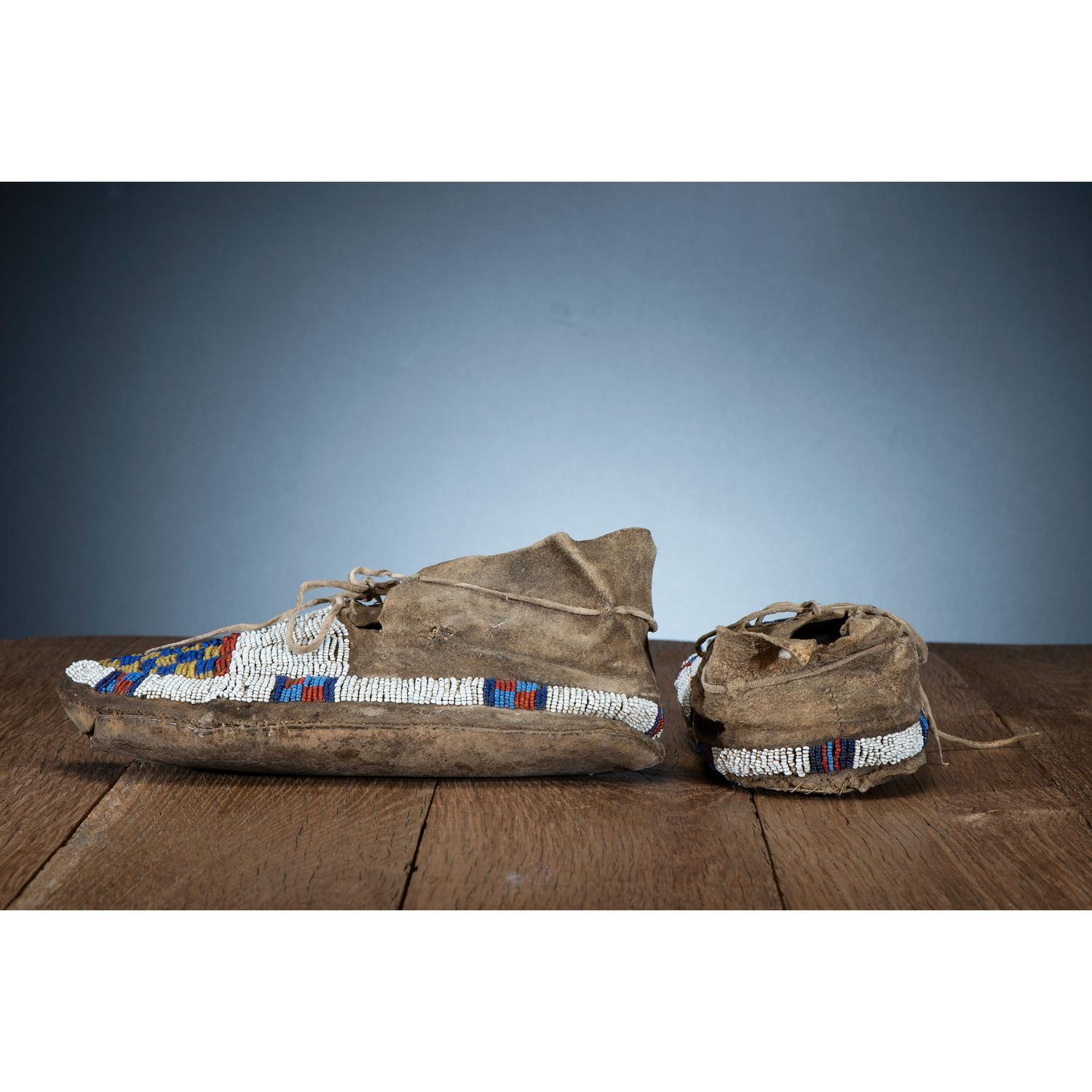 Cheyenne Beaded Hide Moccasins