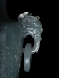 A Translucent Greyish-Celadon Jadeite Covered Vase