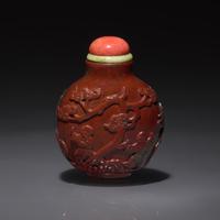 A Chinese Carved Jasper Snuff Bottle, Qing Dynasty, Circa 1820-1880 — 1820–1880年 羊肝瑪瑙雕童子圖鼻煙壺