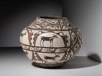 Zuni Polychrome Olla, with Heartline Deer