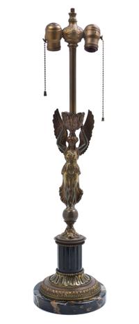 A Neoclassical Bronze Candelabra Base, Height overall 30 1/2 inches.