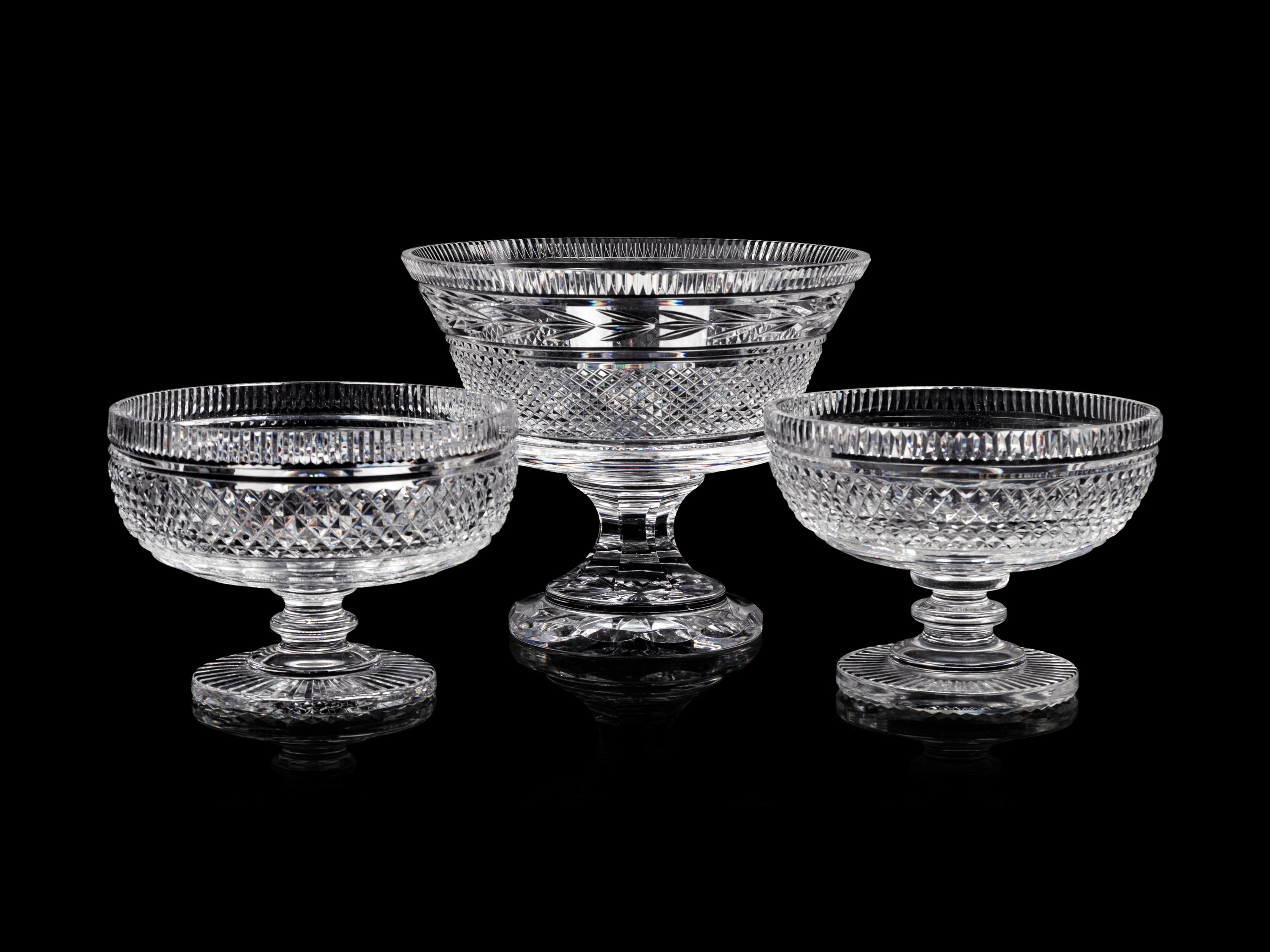 Three Waterford Cut Glass Bowls
