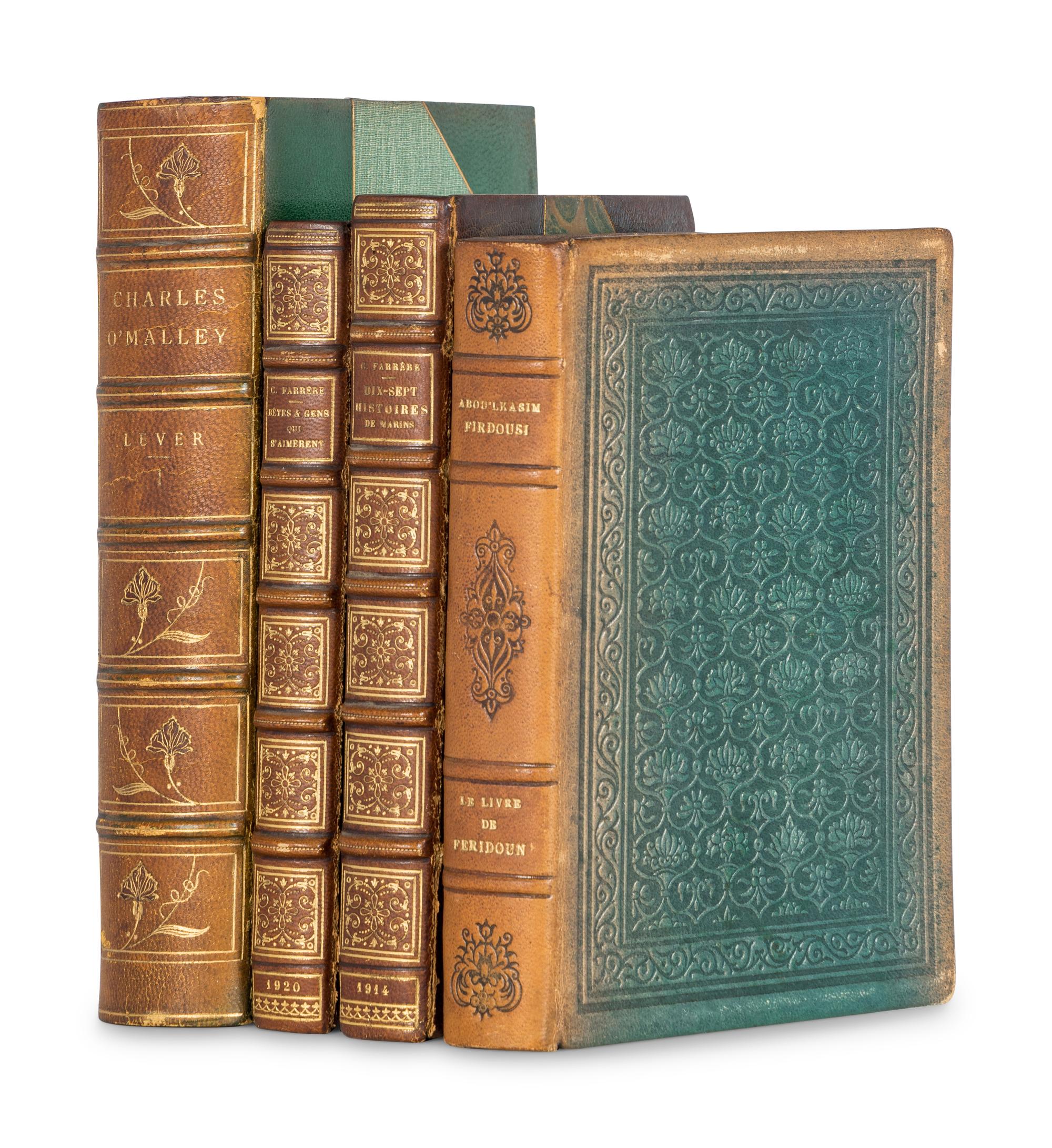 [BINDINGS] -- [LITERATURE]. A group of 108 volumes, most in contemporary full or half leather bindings, including works related to British literature and history.