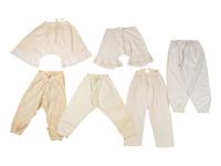 Collection of Six Cotton Drawers/Pantaloons and Two Petticoats, 1850-1860s