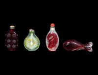Four Chinese Glass Snuff Bottles