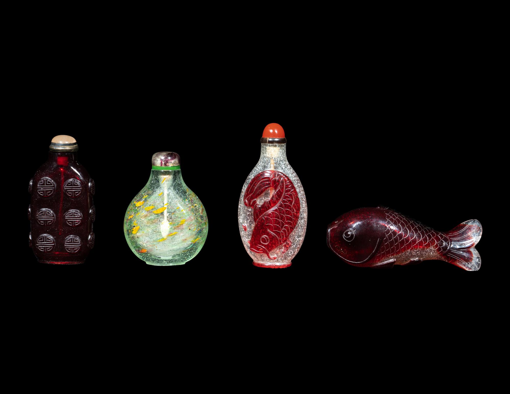 Four Chinese Glass Snuff Bottles