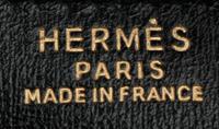 Hermès Black Leather Passe Guide Bag, 1988