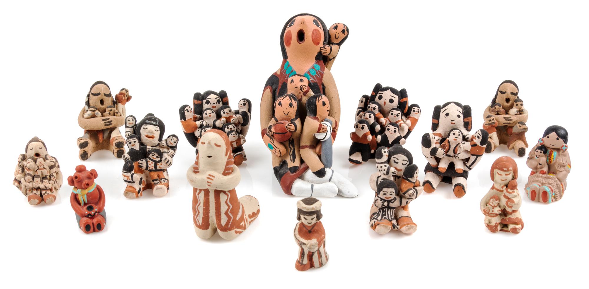 A Group of Fourteen Pottery Figures Height of first 3 3/8 inches. — Various Makers