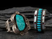 Pair of Navajo and Zuni Cuff Bracelets