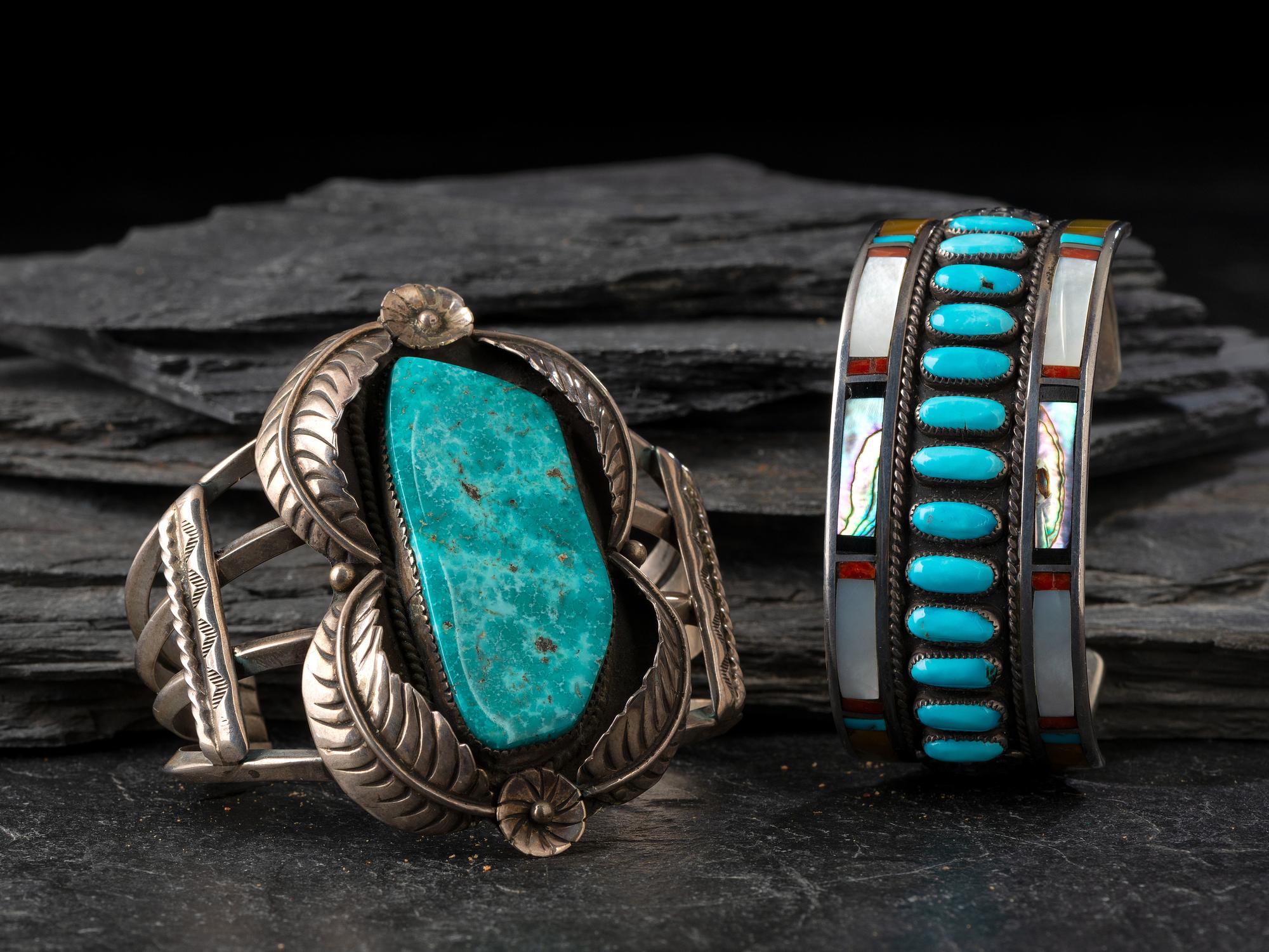 Pair of Navajo and Zuni Cuff Bracelets