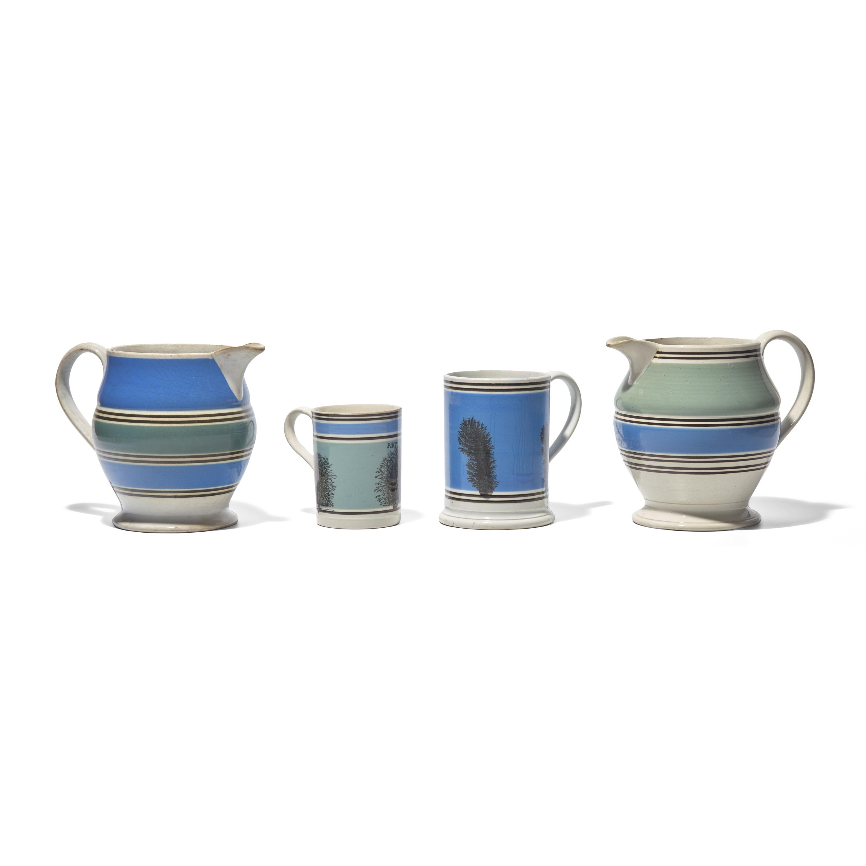 A Group of Four Mochaware Items