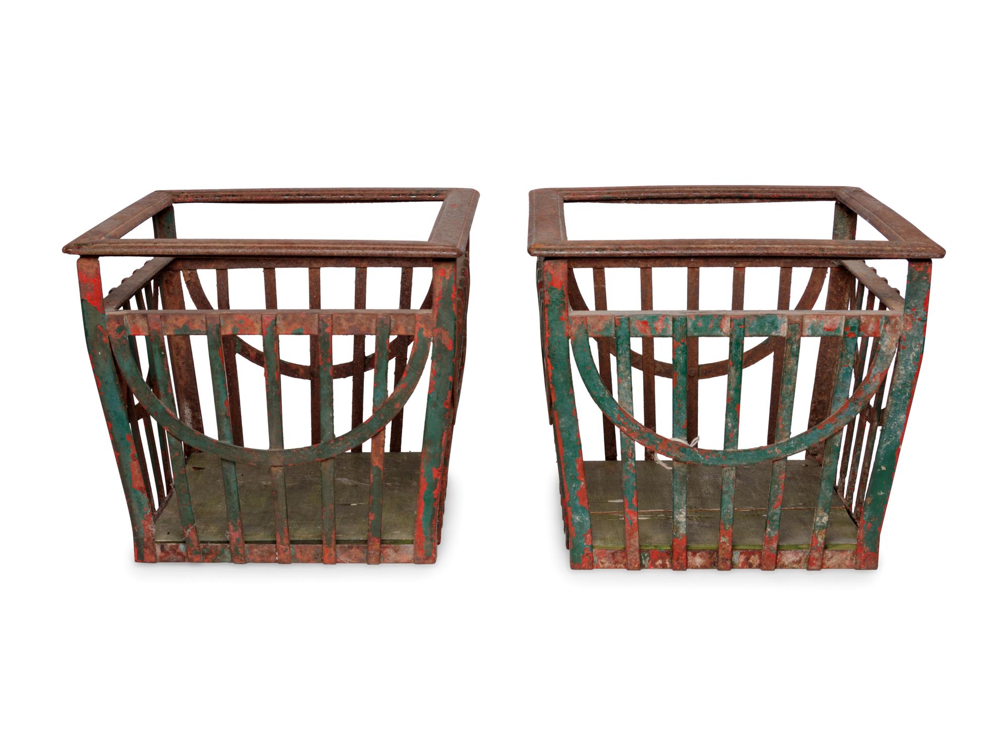 A Pair of French Iron Jardinières