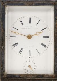 A French Silvered Bronze Repeating Carriage Clock