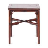 A Chinese Huanghuali and Mixed Hardwood Square Table, 18th/19th Century 清中期 紅木鑲黃花梨十字枨方桌