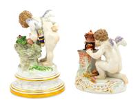 A Group of Meissen Porcelain Cupid Figures