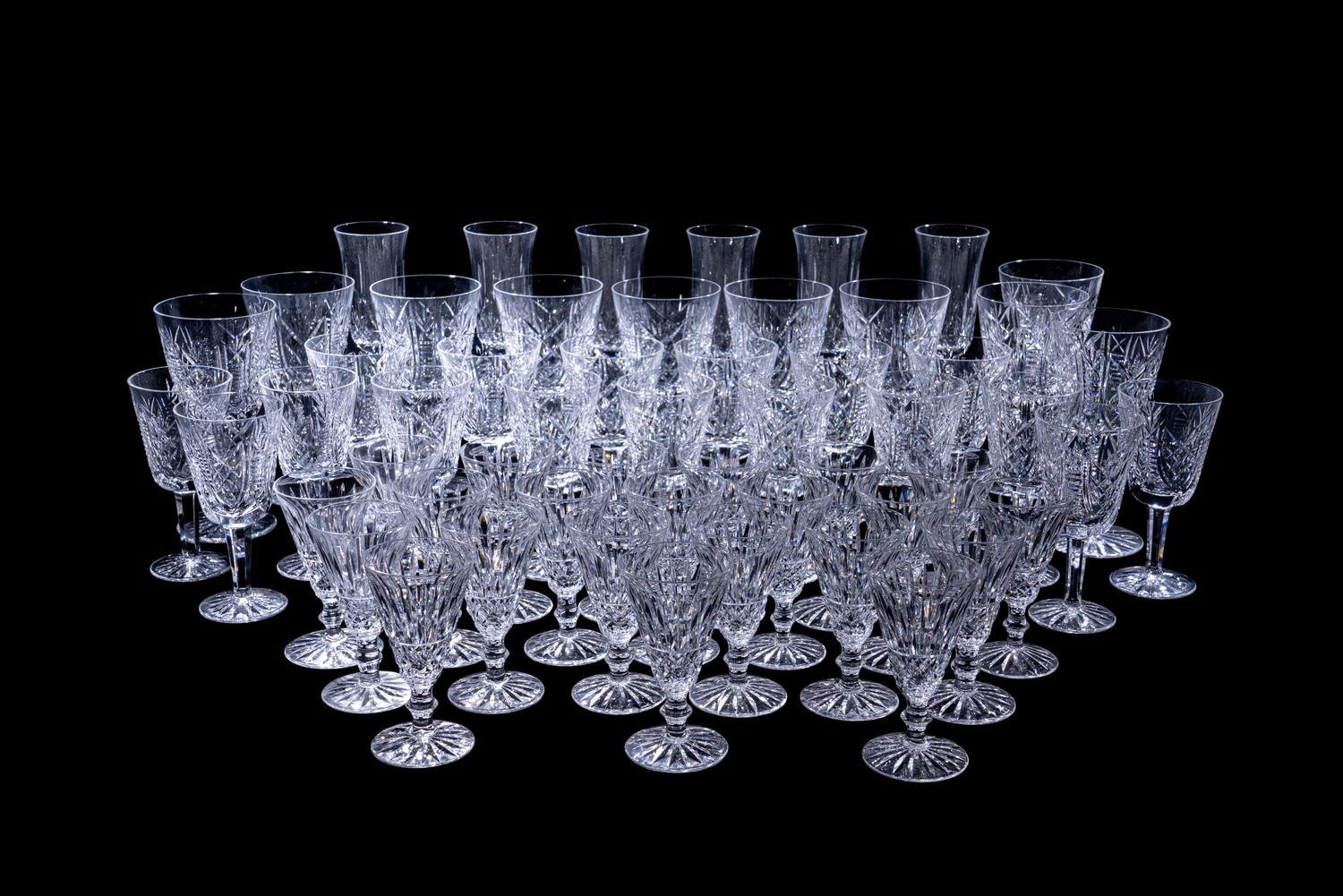 A Group of Irish Cut Glass Stemware