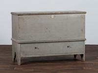 A Queen Anne Gray Painted One-Drawer Blanket Chest