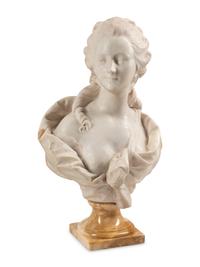 A French White Marble Bust of a Lady