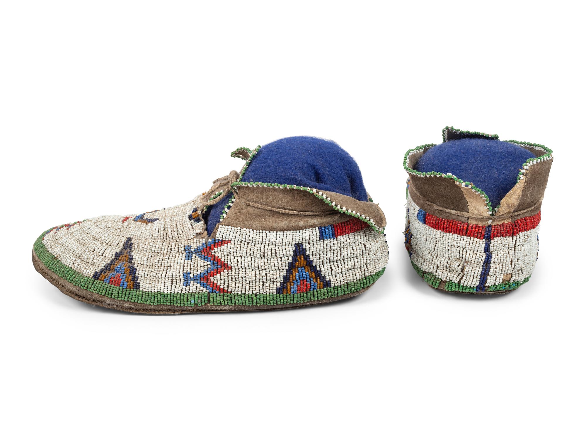 Cheyenne Beaded Hide Moccasins